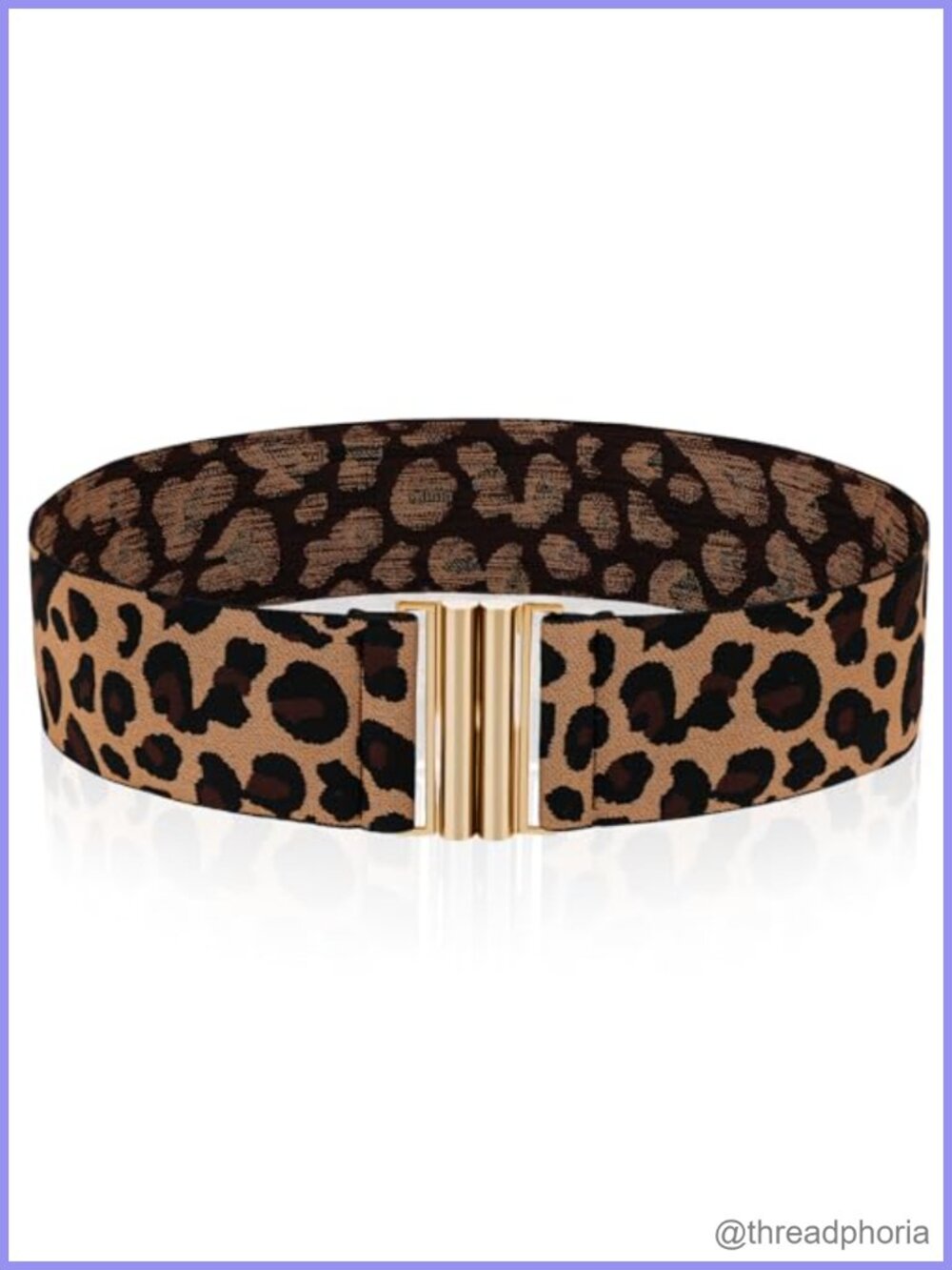 Wide Stretch Waist Belt Women Vintage Elastic Leopard Print Waistband Skinny